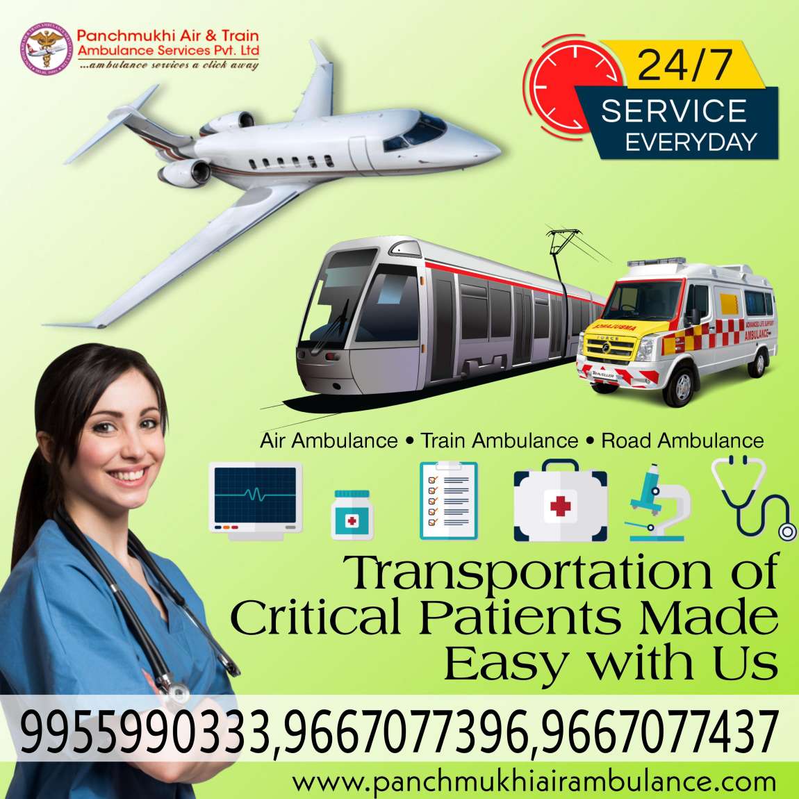 Take First–Class Charter Air Ambulance Services in Kolkata by Panchmukhi at a Low Cost - photo