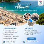 Jobs in Albania: Apply for Hotel & Warehouse Roles! - Services advertisement in Ahmedabad