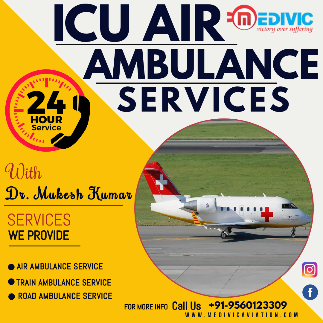 Use World-Class ICU Support Air Ambulance Service in Aurangabad by Medivic - photo